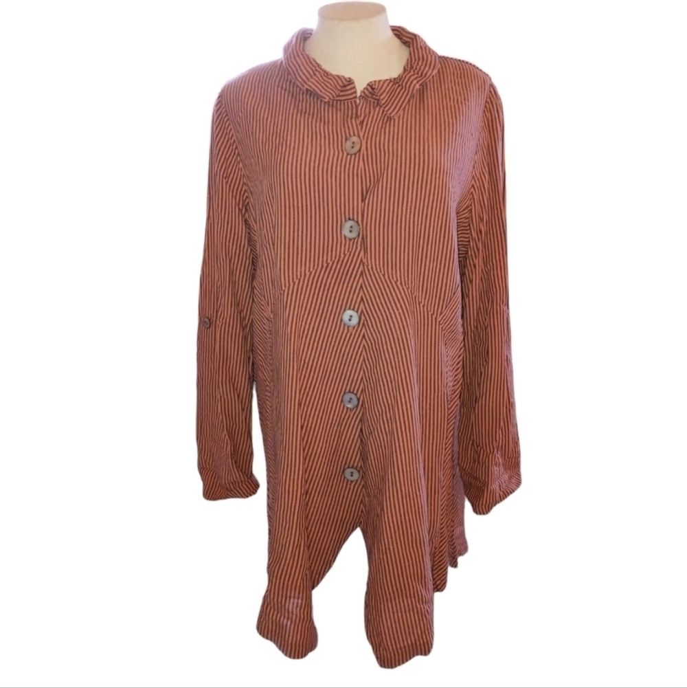 Soft Surroundings Sasha Striped Tunic Top Size L